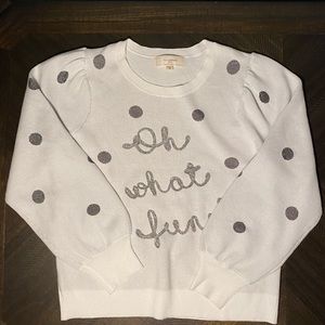 No Comment NY-LA Sweater Polka Dots and‎ Oh What Fun lettering Size Medium